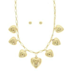 Heart Pendant Necklace Set